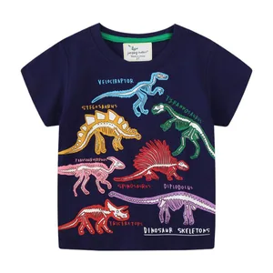 Jumping Meters New Arrival Dinosaurs Print Summer Boys Tshirts Hot Selling Toddler Animals Cotton Cl