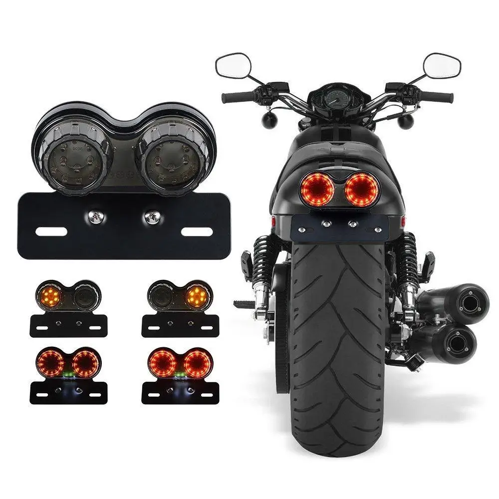 

Motorcycle Rear Light Led Retro Metal Turn Signal Brake Light 12V Universal Retro Motorcycle Tail Light For Motorcycle Accessory
