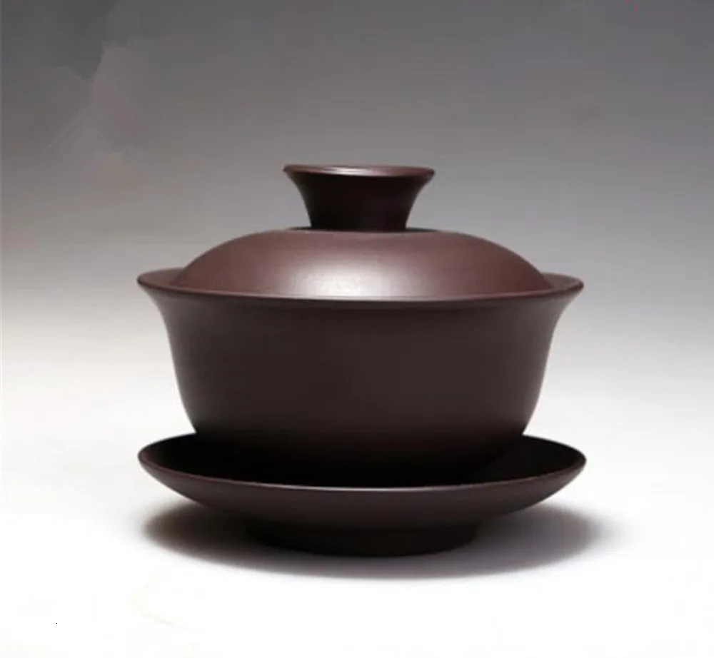 1 фиолетовый шт Барро Gaiwan китайский чай чашки Kong Fu чайная посуда ремесло чай игра аксессуары - Цвет: B