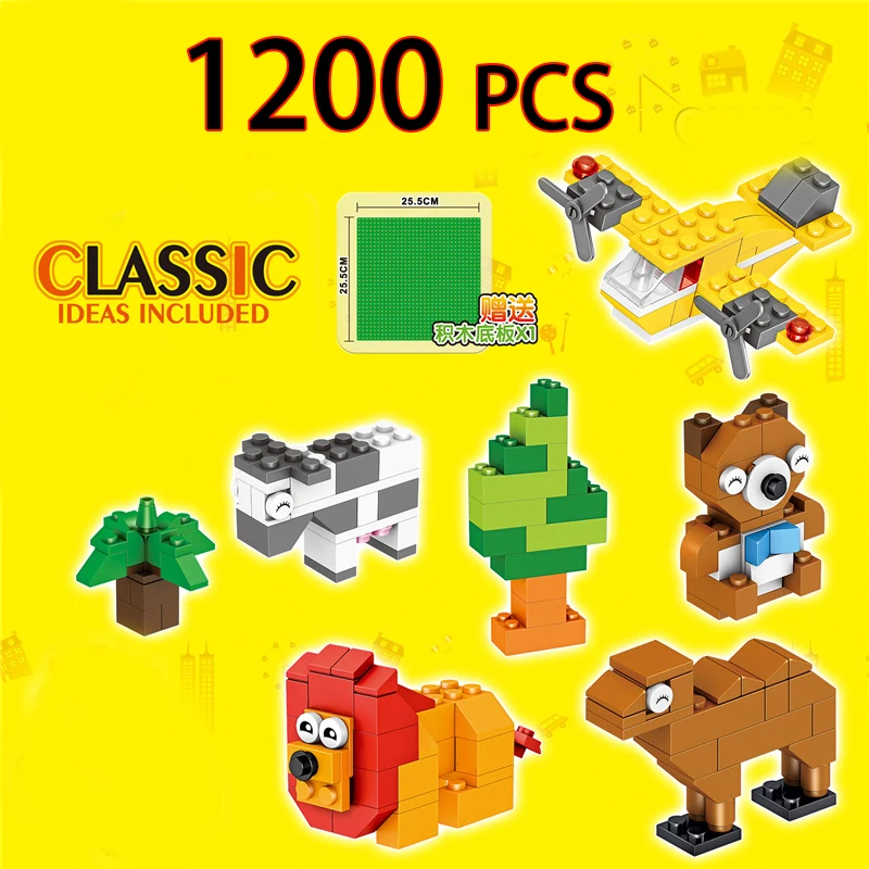 Классические креативные строительные блоки из 1000 + деталей наборы строительных