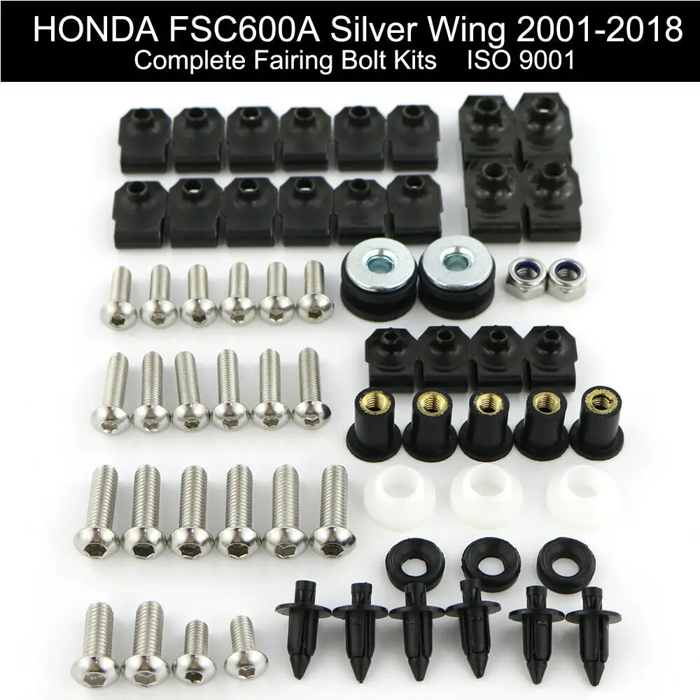 Fit For HONDA FSC600A Silver Wing 2001-2018 Complete Cowling Full Fairing Bolts Kit Nuts Clips Covering Bolts Stainless Steel