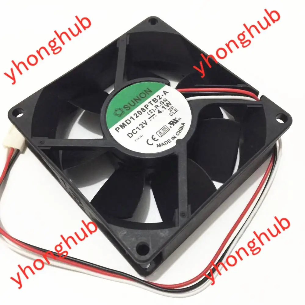 SUNON PMD1208PTB2 A 2.R. GN DC 12 В 4 1 Вт 80x80x25 мм 3 Провода Сервер вентилятор охлаждения|Кулеры и
