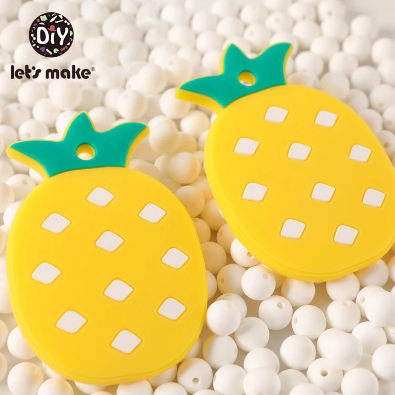 

Let's Make 20pcs Silicone Teether Pineapple Silicone Beads Molar Toys Teether Toys Teether Crafts Baby Care