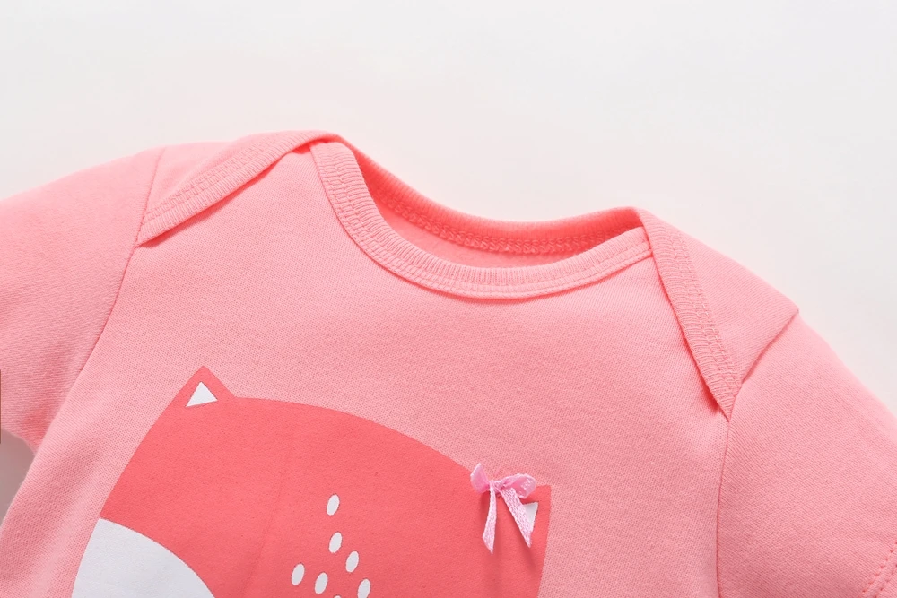 New Baby Rompers Short Sleeve Rabbit Printed Cotton Floral Overalls Newborn Clothes Roupas De Bebe Boys Girls Jumpsuit&clothing