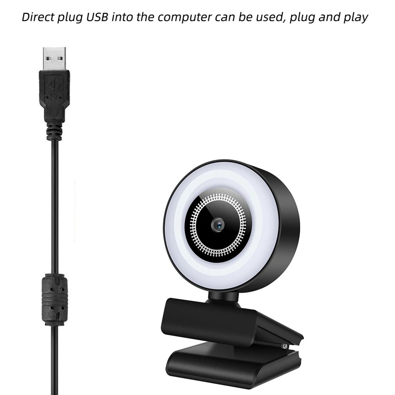 

A40 Fill Light Camera Mini Portable 1080P HD Fixed Focus Webcast Fill Light USB Computer Camera