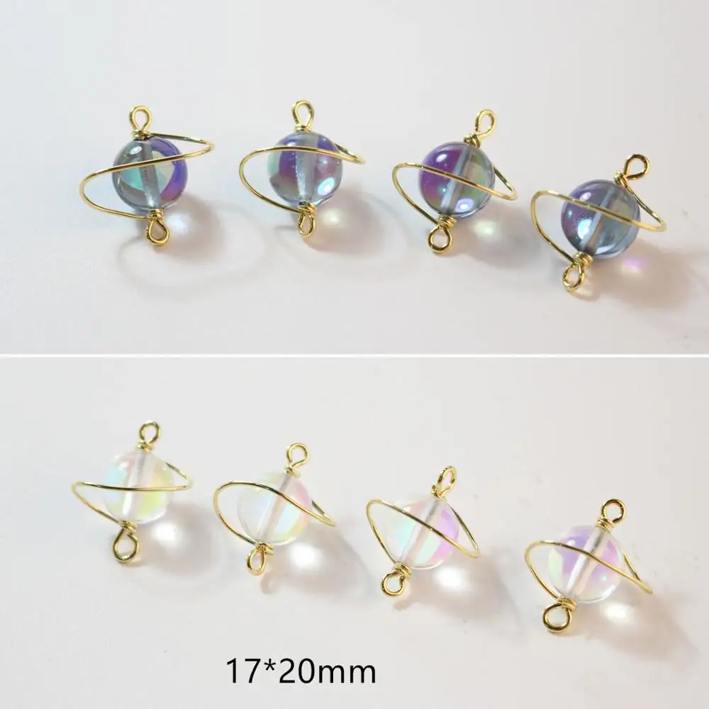 Минимум 20 шт./лот цветные бусины украшения Мультяшные сатурны медные плавающие