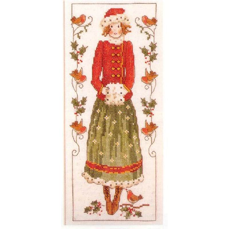 Высококачественный милый комплект для вышивки крестиком зимняя леди девочка