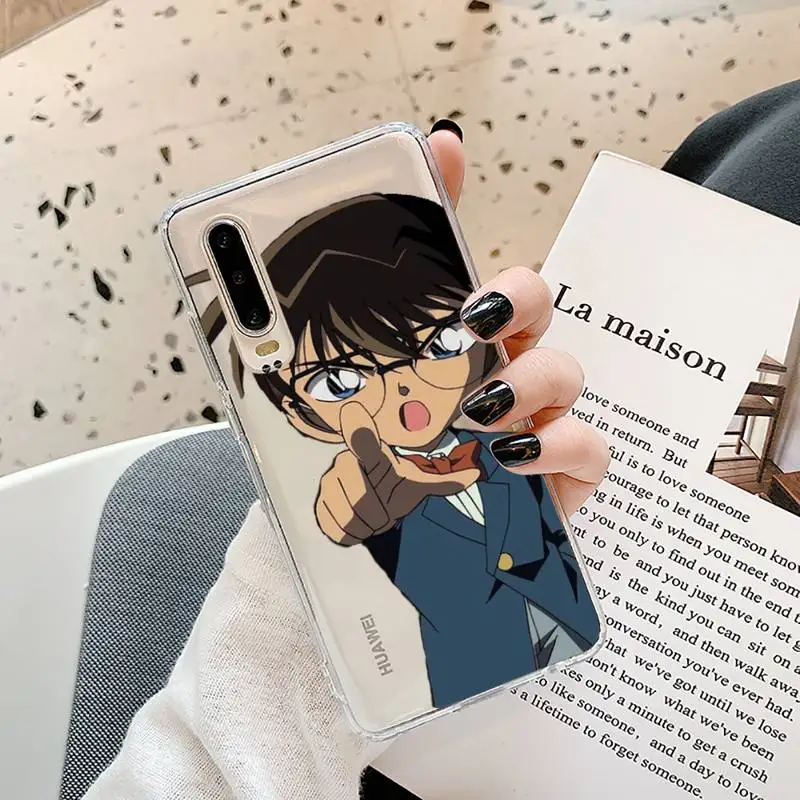 

anime Detective Conan Phone Case Transparent for Huawei P20 P30 P40 lite pro P smart 2019 honor 8x 10i