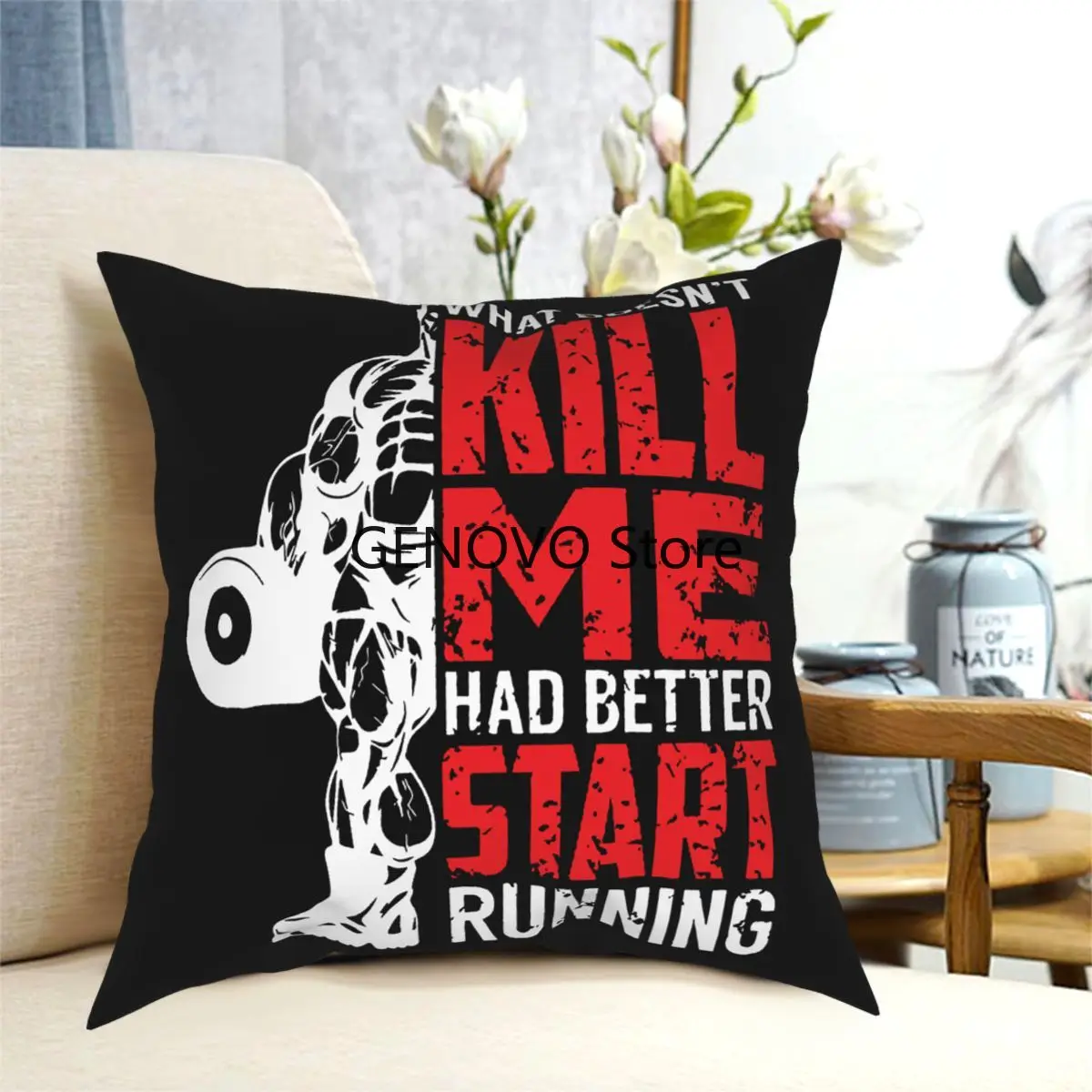 

What Doesn't Kill Me, Had Better St Funny Crossfit Throw Pillow Cover Cushions for Sofa Custom Pillowcover Home Decor