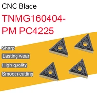 10pcs tnmg160404 pm pc4225 carbide inserts high quality tnmg 160404 blade external turning tool cnc lathe tool machine