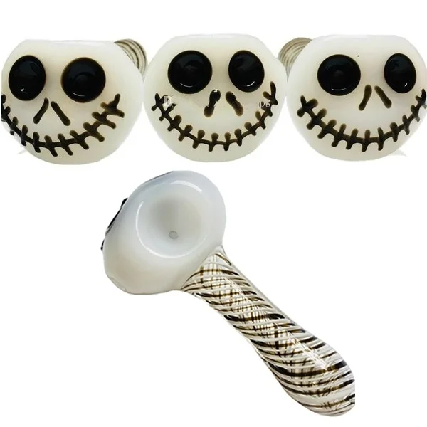 Хэллоуин милая стеклянная трубка со скелетом для курения масляная горелка