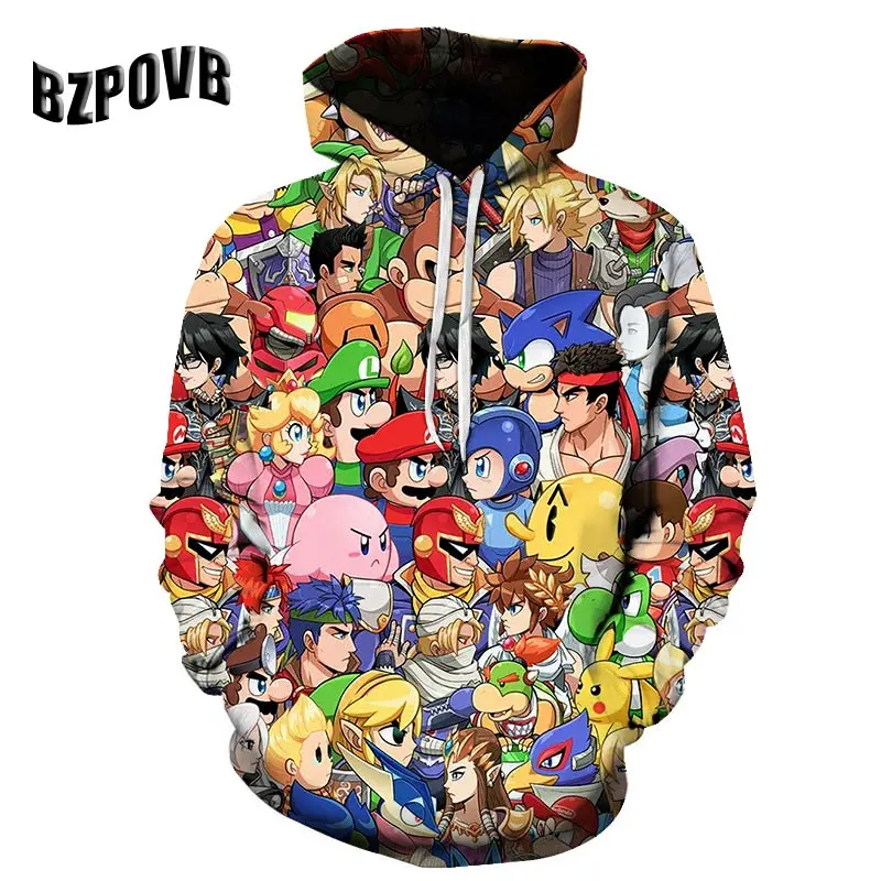 Новинка 2019 толстовки с капюшоном в стиле аниме Harajuku мультяшный принт со звездой