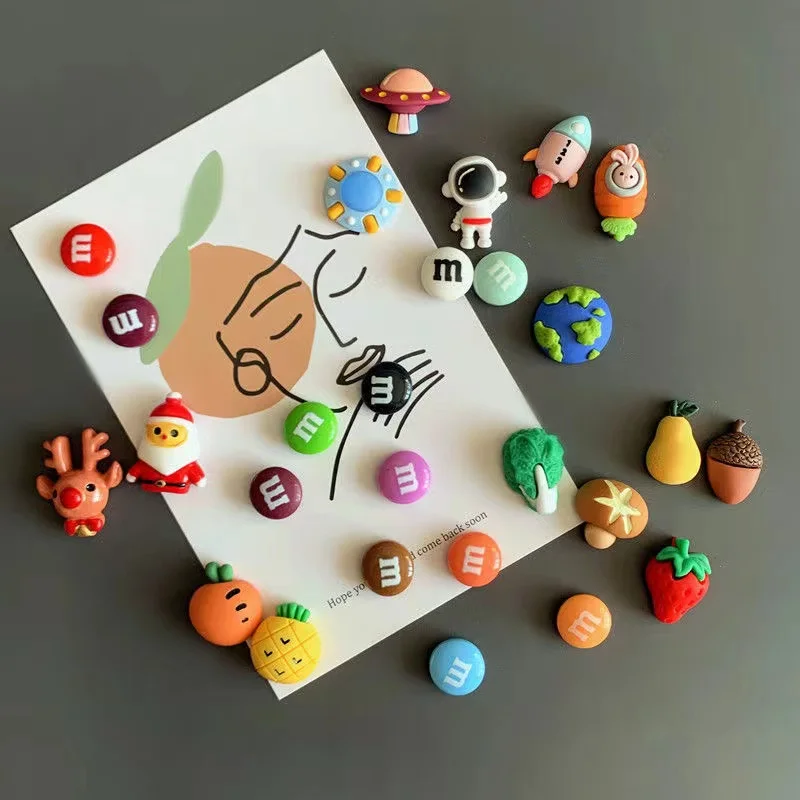 

Christmas Decorations Fridge Magnets Photo Wall Cute Souvenir Gifts Home Refrigerators Decor Magnetic Sticker Stationery Toy
