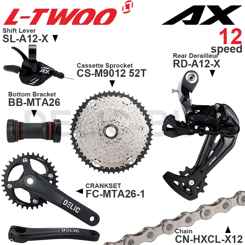 LTWOO AX12 12 скоростной MTB групсет включает правый переключатель передач задний
