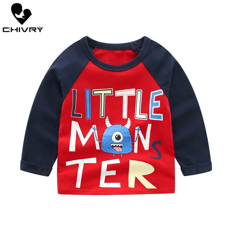 Детская футболка для мальчиков с принтом динозавра и машины хлопковая длинными