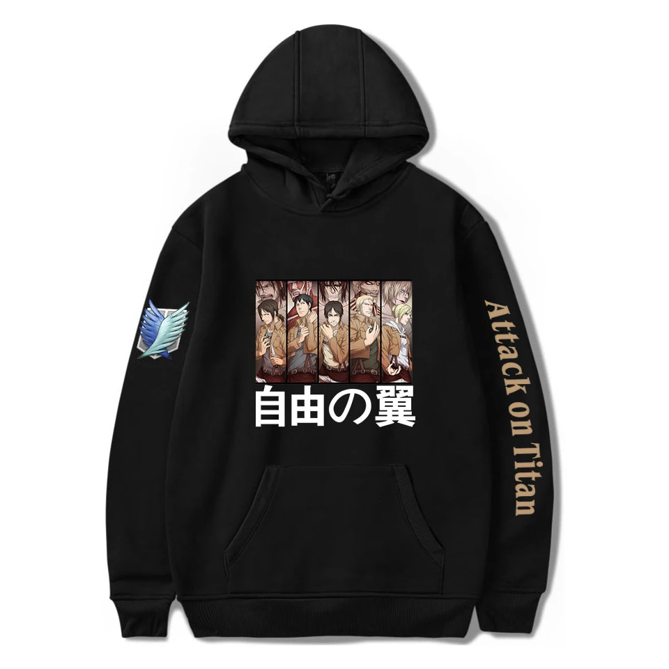 

New Men's Casual Hoodies Attack On Titan Print Hoodied Unisex Sweatshirt Autumn Winter Clothing