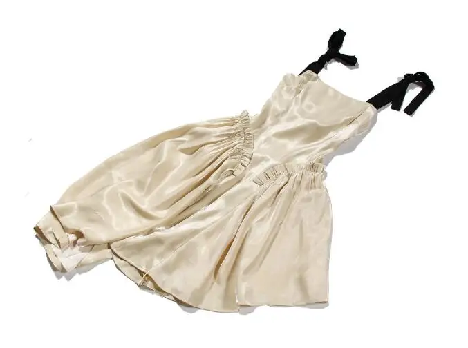 

Cultiseed Women Sexy Slash Neck Bow Spaghetti Strap Irregular Dress Female Hollow Waist Birthday Party Dress Vintage Dresses