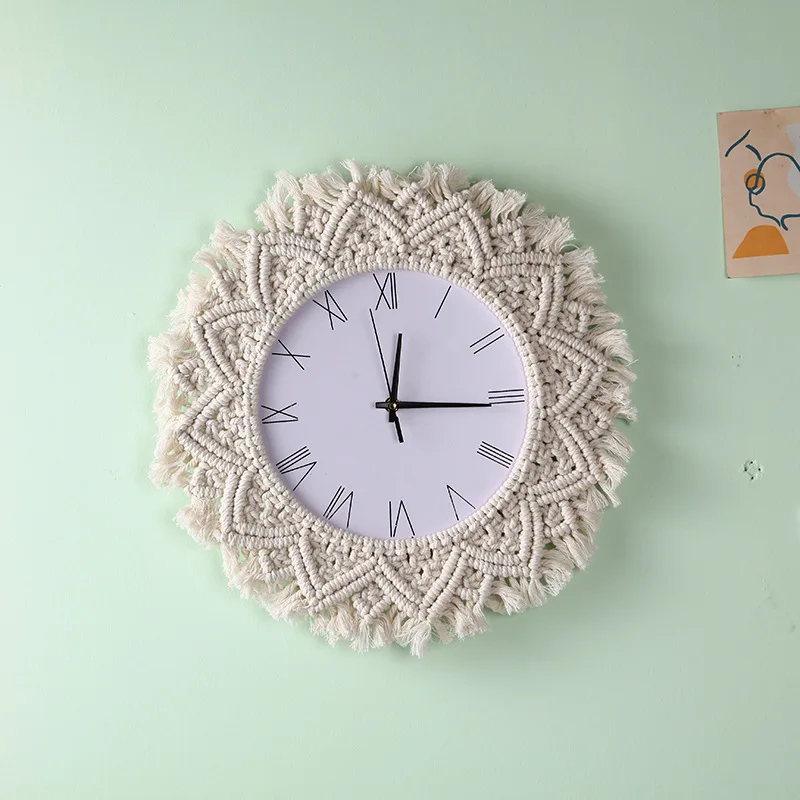 

Nordic Decor Creative Woven Wall Clock Simplicity Clock Decoration Homestay Wall Decoration Wall Clock Living Room Decoration