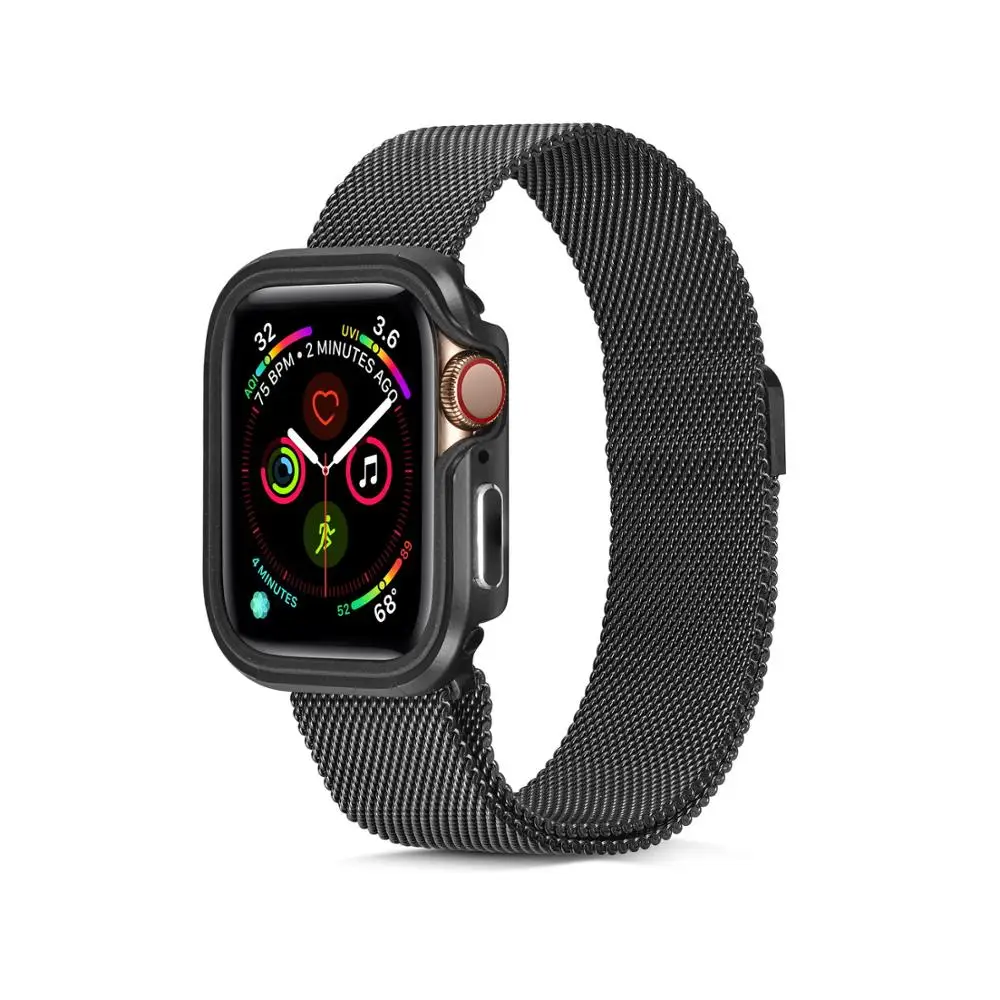 Для Apple Watch Series 5 4 40/44 мм Чехол Премиум Алюминий + ТПУ бампер чехол для серии браслет