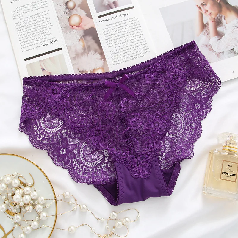 Сексуальные женские трусики хлопковые кружевное нижнее белье с низкой талией и