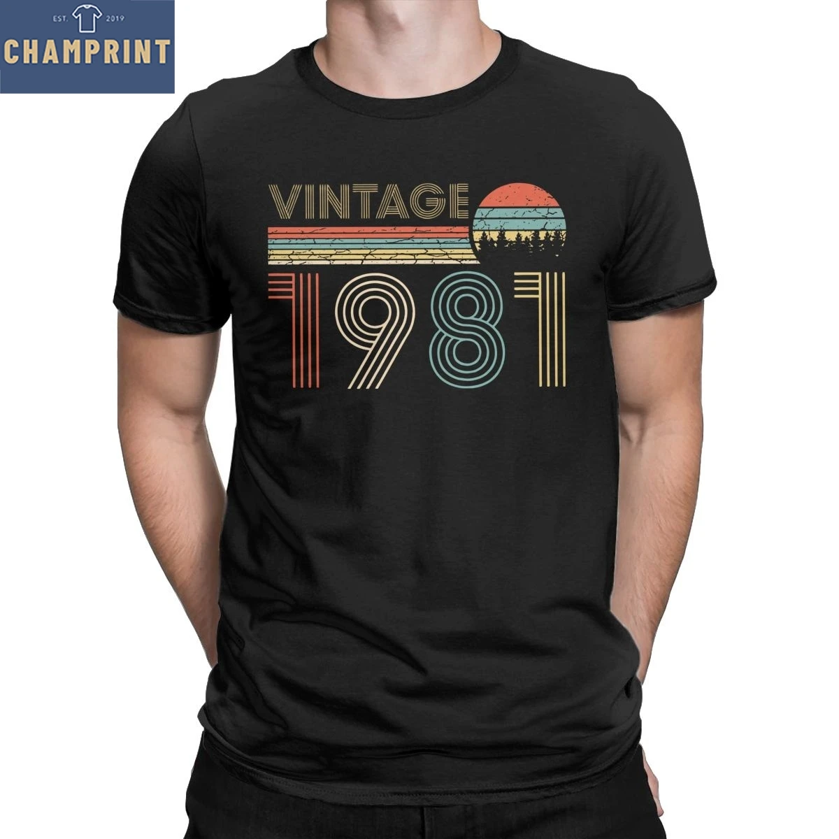 

Мужские Винтажные 1981 футболки 40th подарок на день рождения 40 лет 100% хлопковые топы, новинка, короткий рукав, футболки с округлым вырезом идея ...