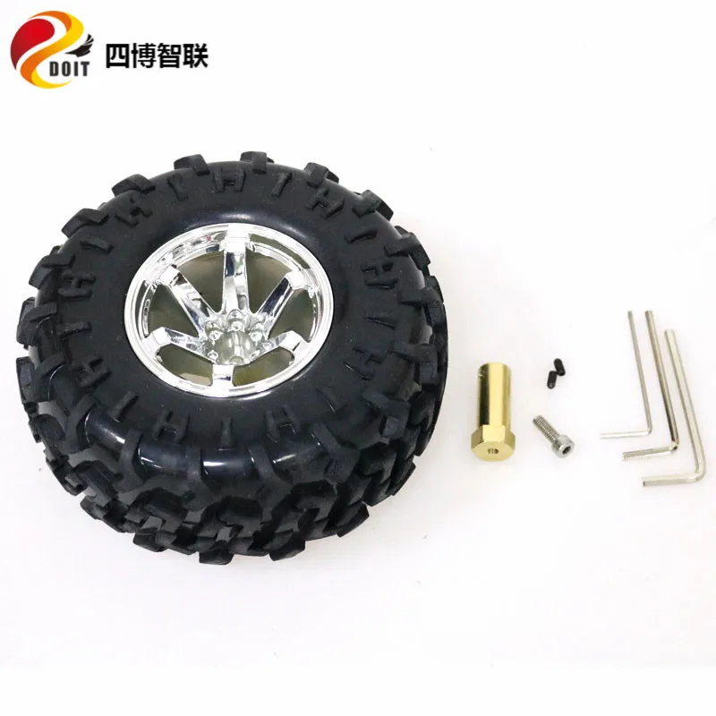 SZDOIT 130 мм резиновое колесо + 4/5/6 Муфта нейлон ступицы колеса для 2WD/4WD RC робот детали