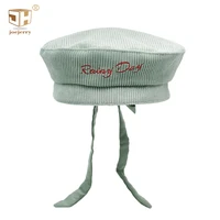 joejerry cute beret women flat cap corduroy hat embroidery beret girls new