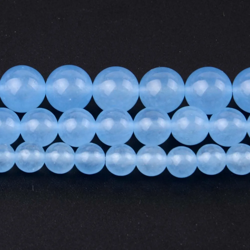 

Оптовая продажа, бусины из натурального светло-голубого нефрита, круглые бусины россыпью, бусины-разделители для браслета ручной работы, 4/6/...