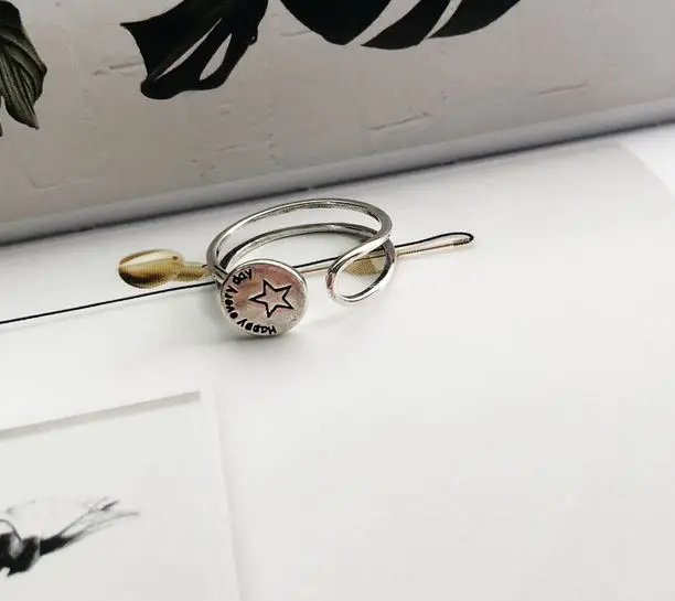 2020 Новое дамское тайское серебряное кольцо круглое Ретро ручное ювелирное