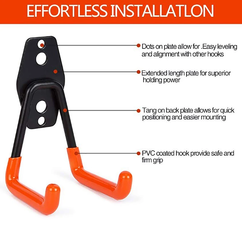 

Heavy Duty Garage Storage Steel Utility Hooks Wall Mount Tool Holder U-Hooks for Home Garage Storage Organizer Garden Tools Shov