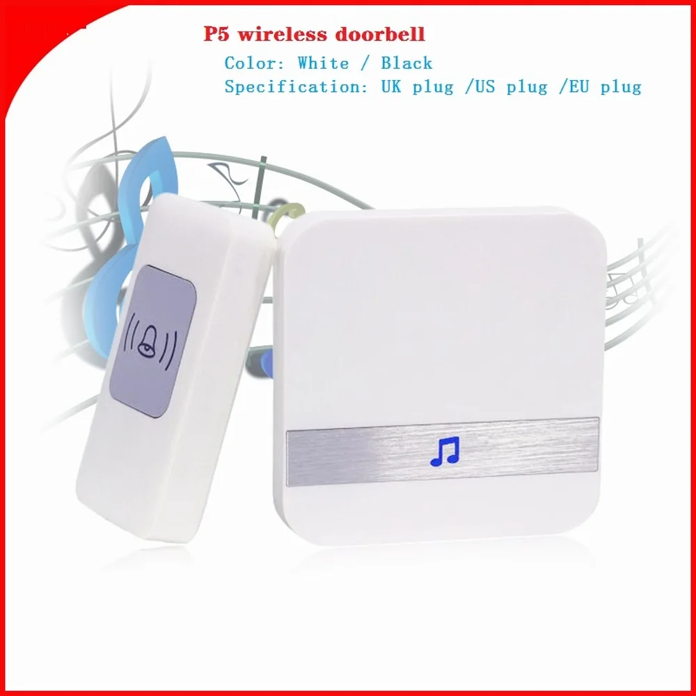

P5 Wireless Remote Wifi Smart Video Doorbell Chime Music Receiver Home Indoor Intercom Door Bell Receiver Old Man Helper Pager
