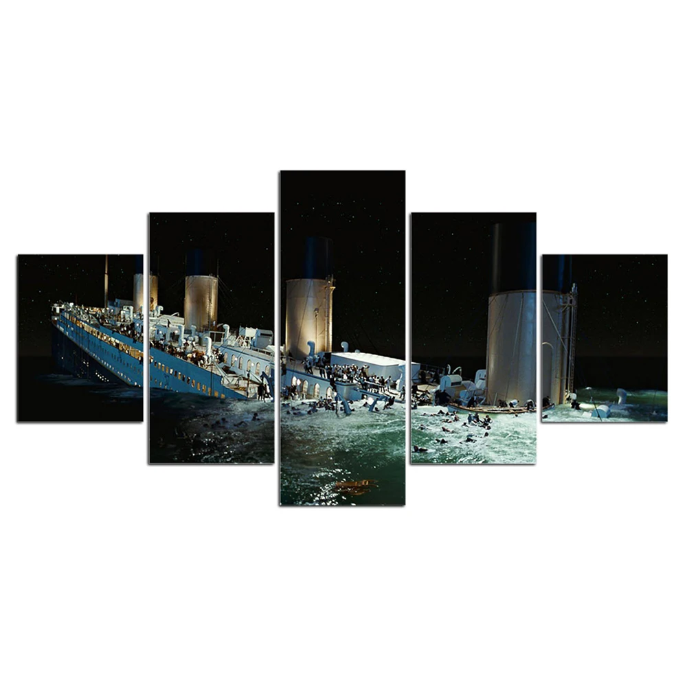 Modern HD Printed Wall Art Frame Canvas Pictures 5 Pieces RMS Titanic Painting Poster Home Decor For Living Room | Дом и сад