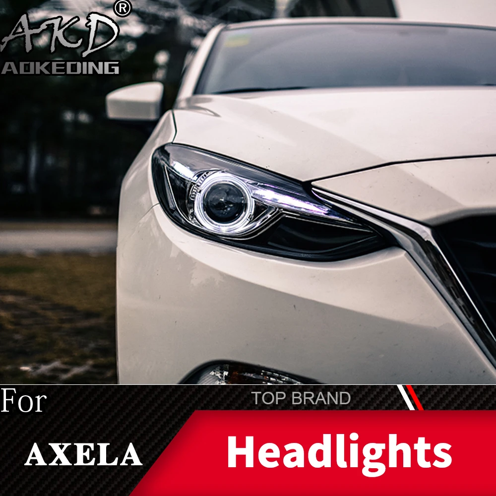 

Head Lamp For Mazda 3 2014-2016 Headlights Fog Lights Daytime Running Lights DRL H7 LED Bi Xenon Bulb Axela Car Accessories