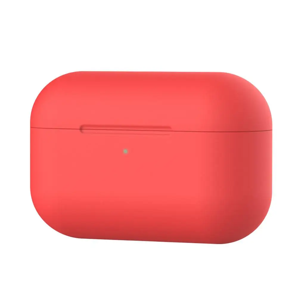 Силиконовый чехол Защитный чехол для Apple Airpods pro TWS blutooth наушники мягкий Air pods pro защитный чехол s крюк для наушников - Цвет: Красный