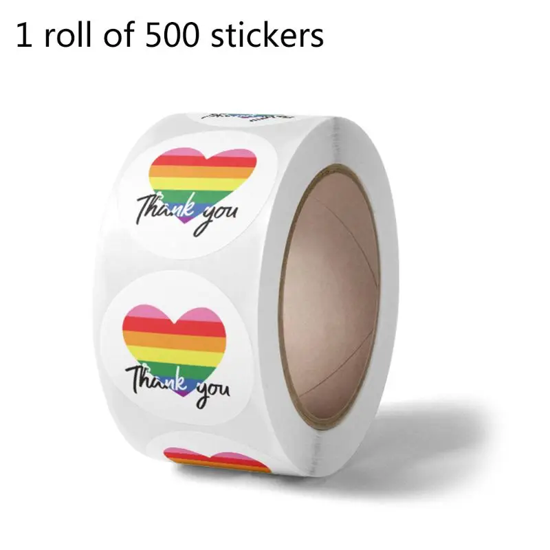 

500pcs Heart Thank You Stickers Seal Label for Small Shop Wedding Gift Package