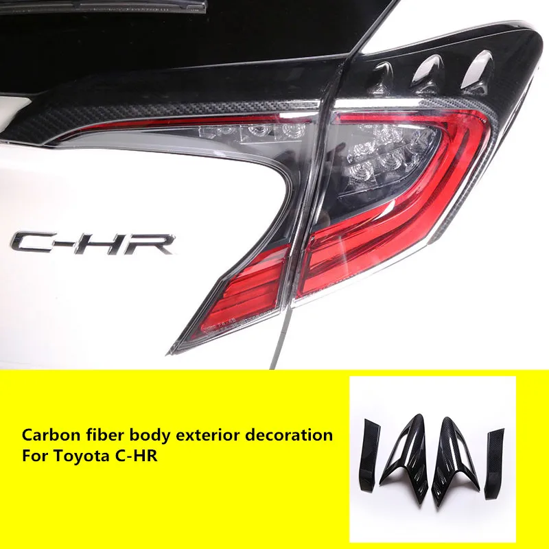 

Carbon fiber body exterior decoration For Toyota C-HR 2018-2020 door handle cover fog lamp cover protection sticker CHR