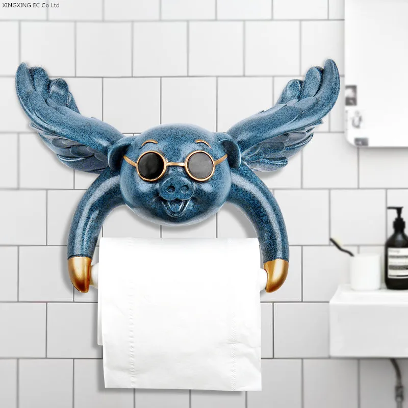 Держатель для салфеток из смолы в виде собаки украшение ванной комнаты настенный