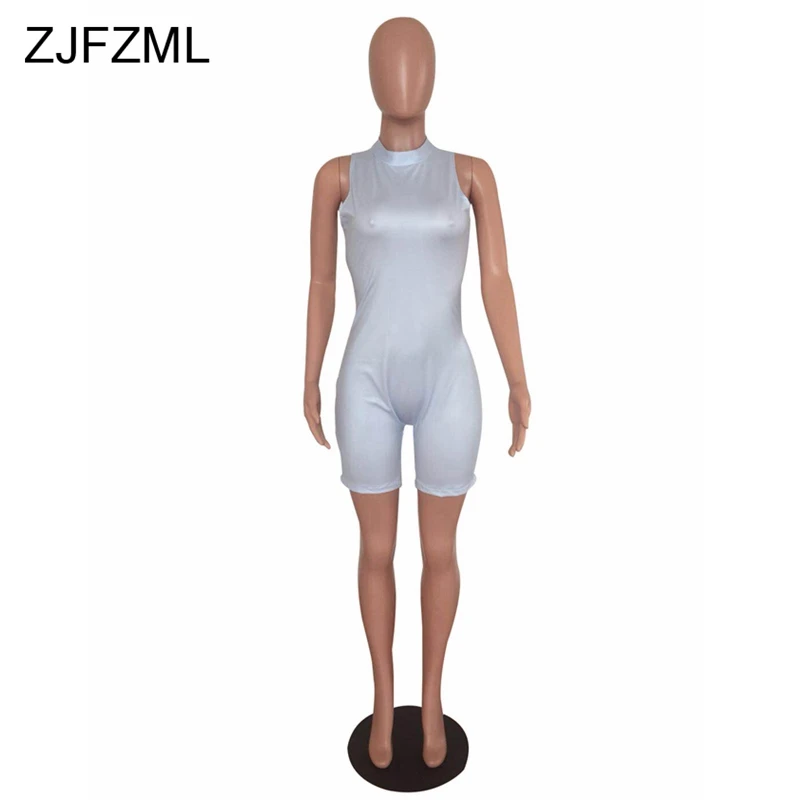 ZJFZML сексуальный женский фотокостюм Облегающий комбинезон на молнии сзади