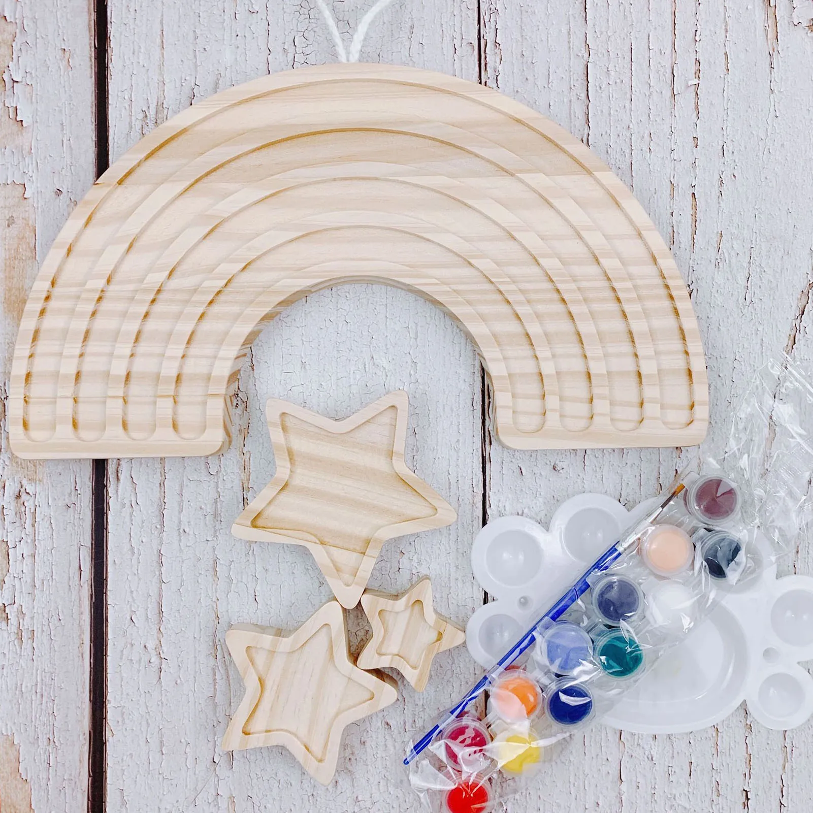 

Wooden Sticker Rainbow Cloud Wall Hanging Wall Mount Nursery Room Decor Bedroom Decoration Photo Props Accessories Gift
