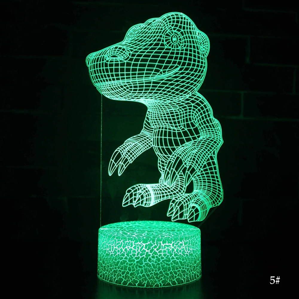 5 7/16 Цвета динозавр 3D светодиодный Ночной светильник дистанционного Управление светодиодный ночной Светильник для детей Рождественский подарок Дистанционное Управление настольные лампы D30 - Испускаемый цвет: 5