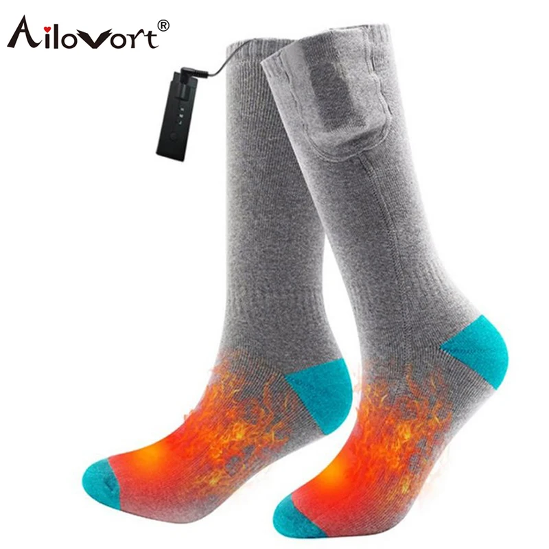 Зимние перезаряжаемые электрические Подогреваемые носки с аккумулятором 3 7 в