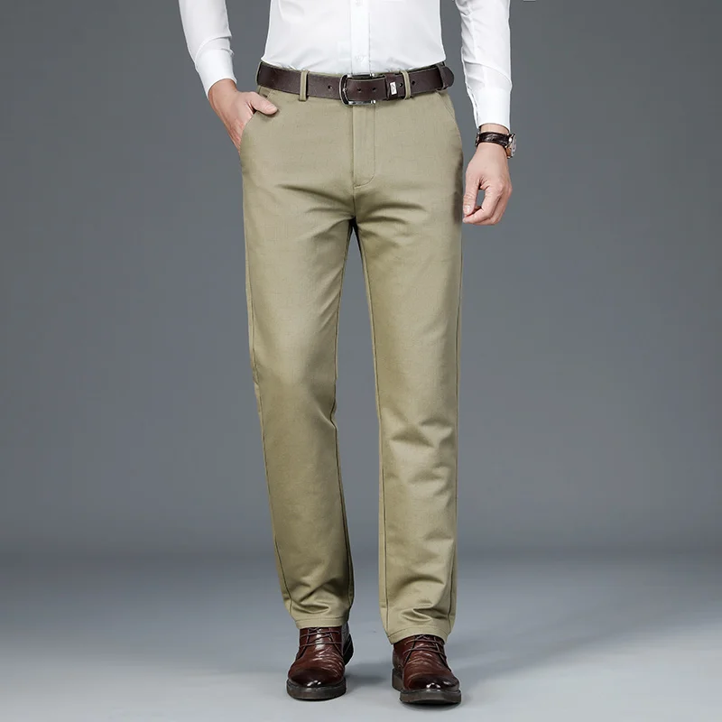 

NIGRITY 2020 Autumn Brand New Mens Casual Pant Stretch Elastic Fabric Classic Office Pant Business Trouser Plus Big Size 28-42