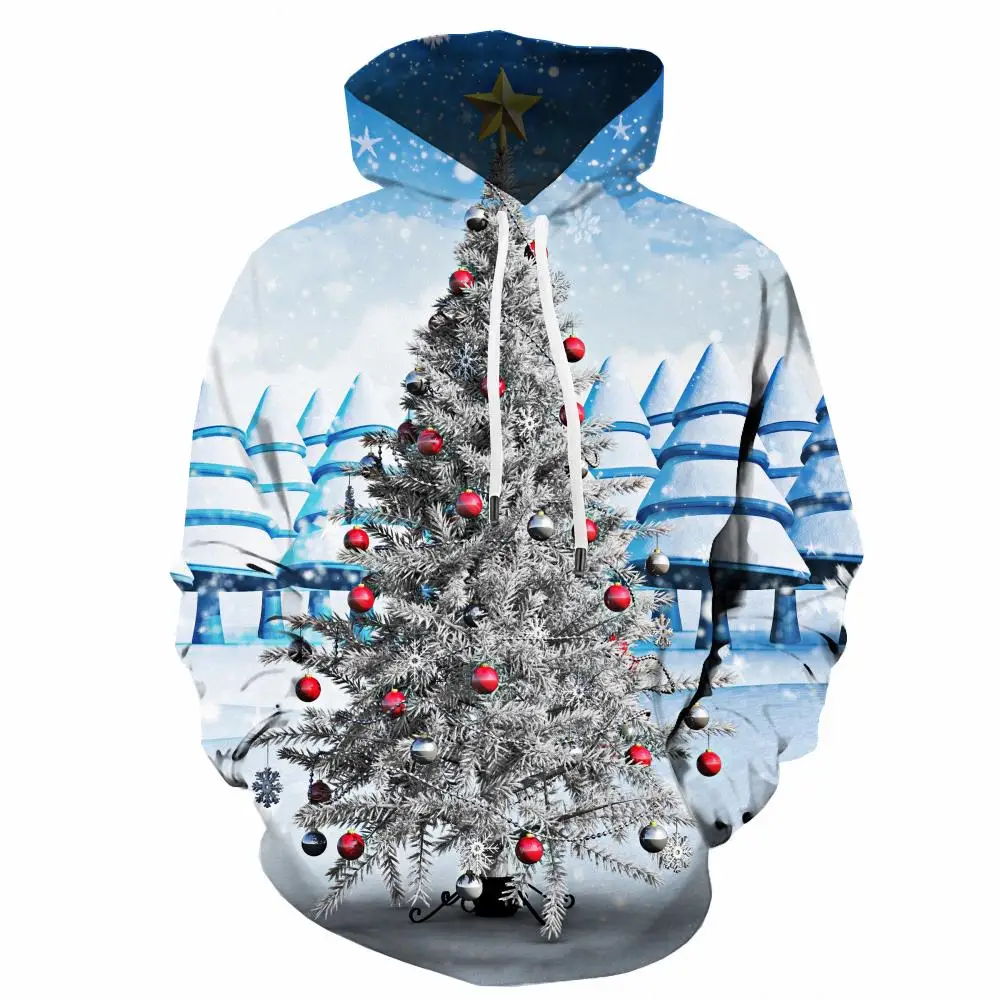 

3d Hoodies Christmas Sweatshirts men New Year Sweatshirt Printed Christmas Tree Hoodie Print Snowflake 3d Printed Long Sleeve
