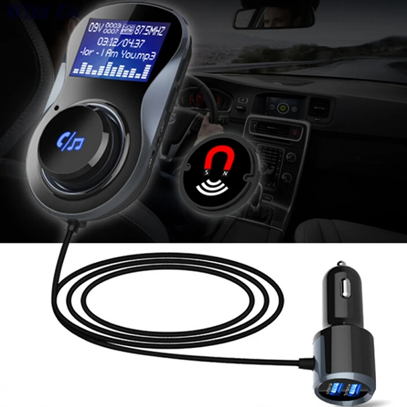 

1Pc Bluetooth FM Transmitter Audio Car Mp3 Player with LCD Display Wireless In-Car FM Modulator Handsfree Bluetooth