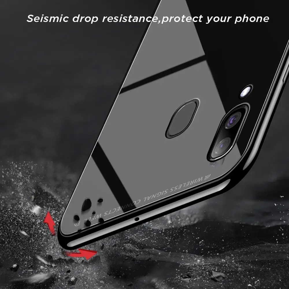 4 Карамельный цвет Стекло задняя крышка чехол для samsung Galaxy A50 A60 A70 A40 A30 A10 S10E S10 S9 S8 плюс A7 A750 красный черный, белый, розовый цвет