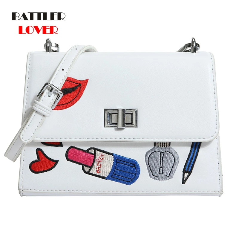 

Fashion Embroidery Leather Shoulder Crossbody Bags For Women 2021 Summer Travel Handbags And Purse Ladies Small Mobile Phone Bag