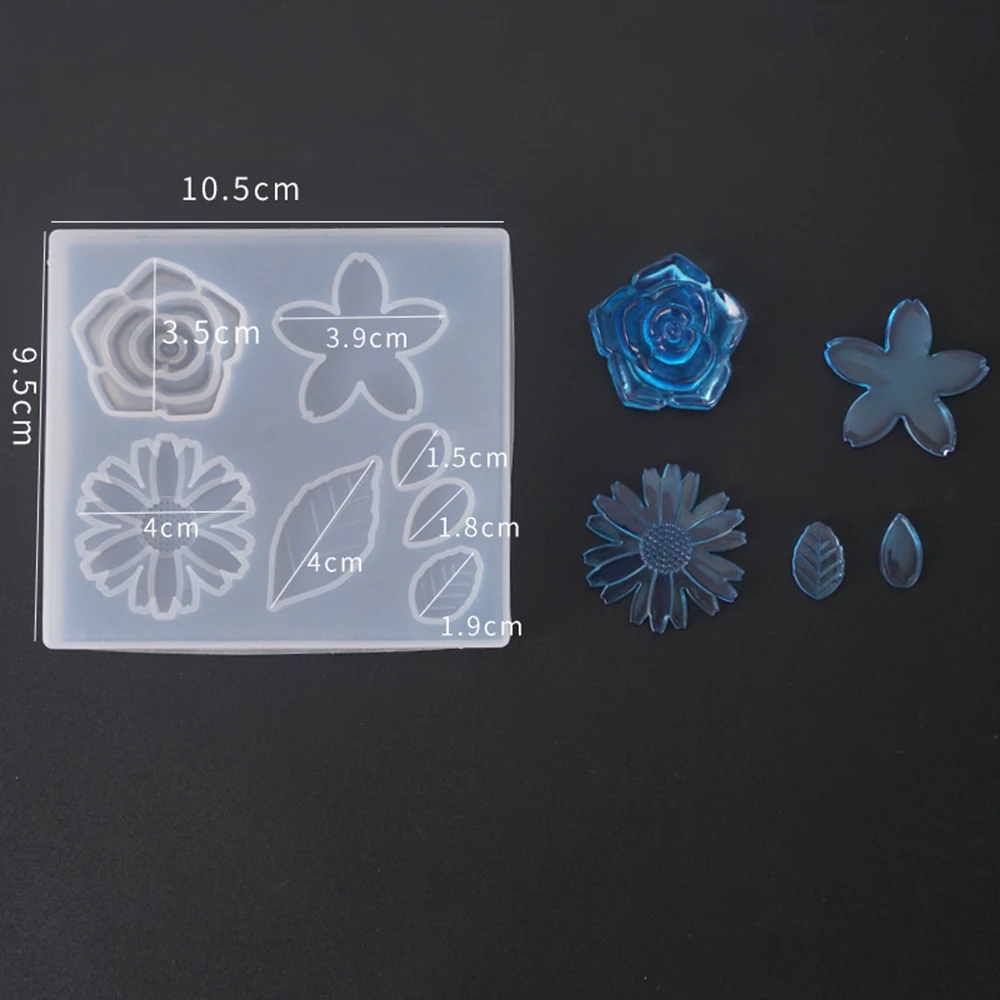 

1pcs Bread Dessert Collection Shape Flower Leaf Decoration Silicone Mold 3 Different Styles For DIY Crystal Epoxy Resin Mold