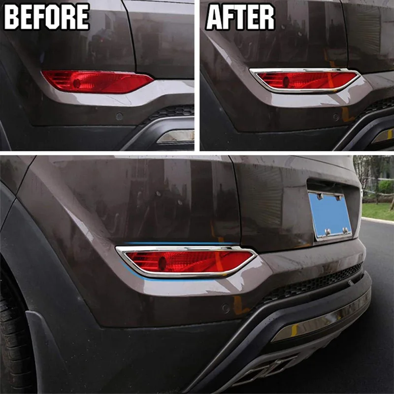 Для Hyundai Tucson TL 2016 2017 2018 хромированный задний багажник бампер отражатель