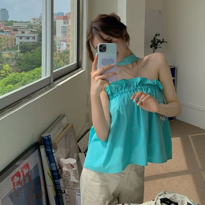 Женский Летний жилет на бретелях с широкой спинкой без рукавов | Женская одежда