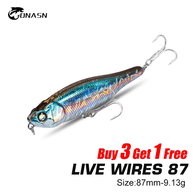 ONASN живые провода 87 мм плавающие рыболовные приманки поверхность топвотер